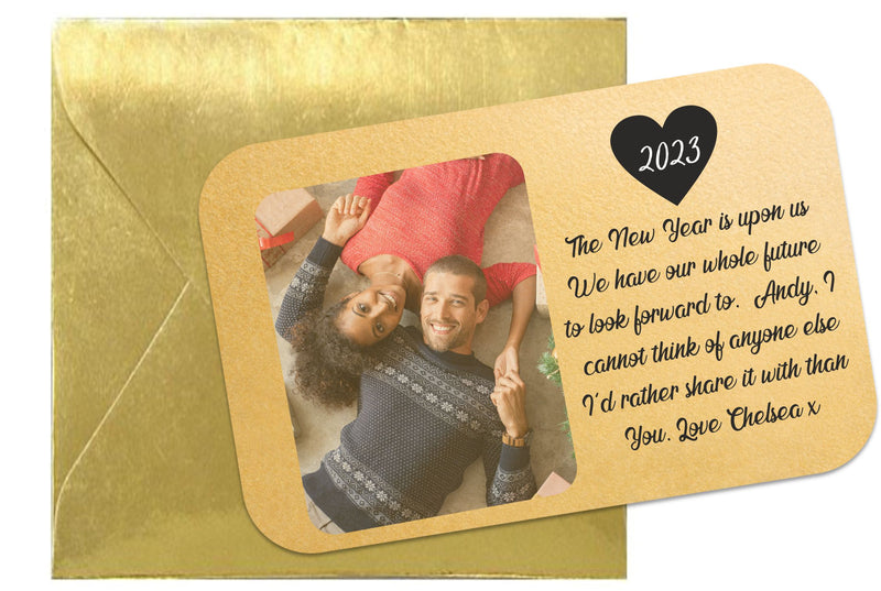 New Year Wallet/Purse Personalised Romantic Mini Keepsake Card PureEssenceGreetings 