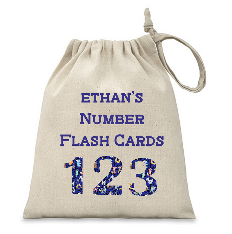 Number Flash Cards with Personalised Bag PureEssenceGreetings