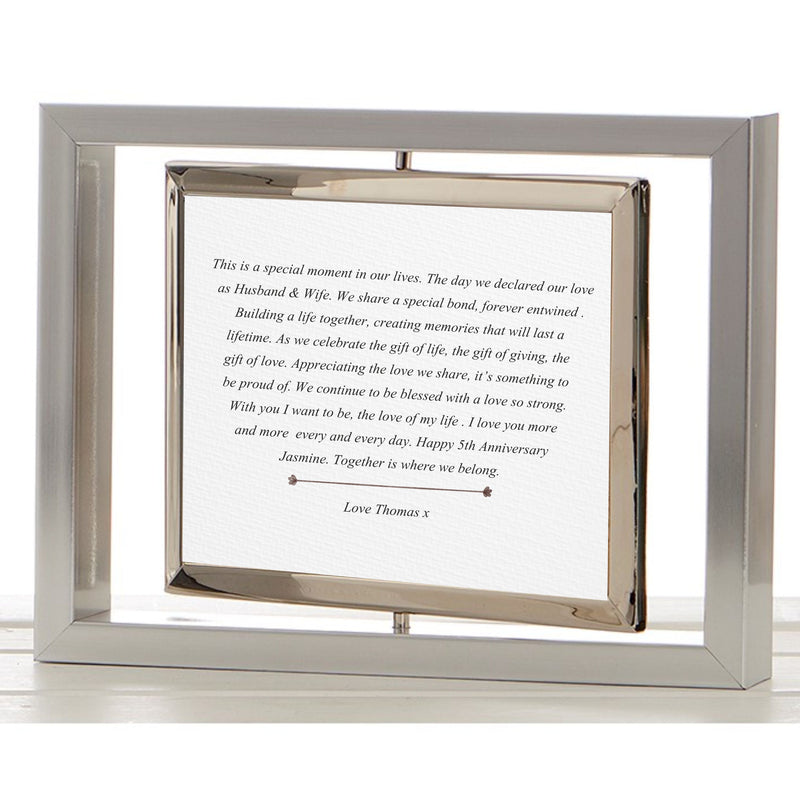 Our Anniversary Personalised Rotating Photo Frame PureEssenceGreetings