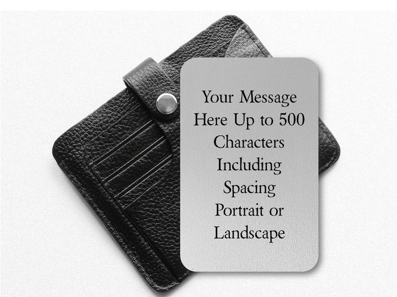 Personalised Wallet Card | Your Own Text PureEssenceGreetings 