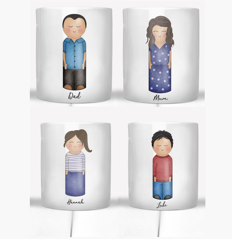 Custom Peg Family Personalised Mug Set PureEssenceGreetings