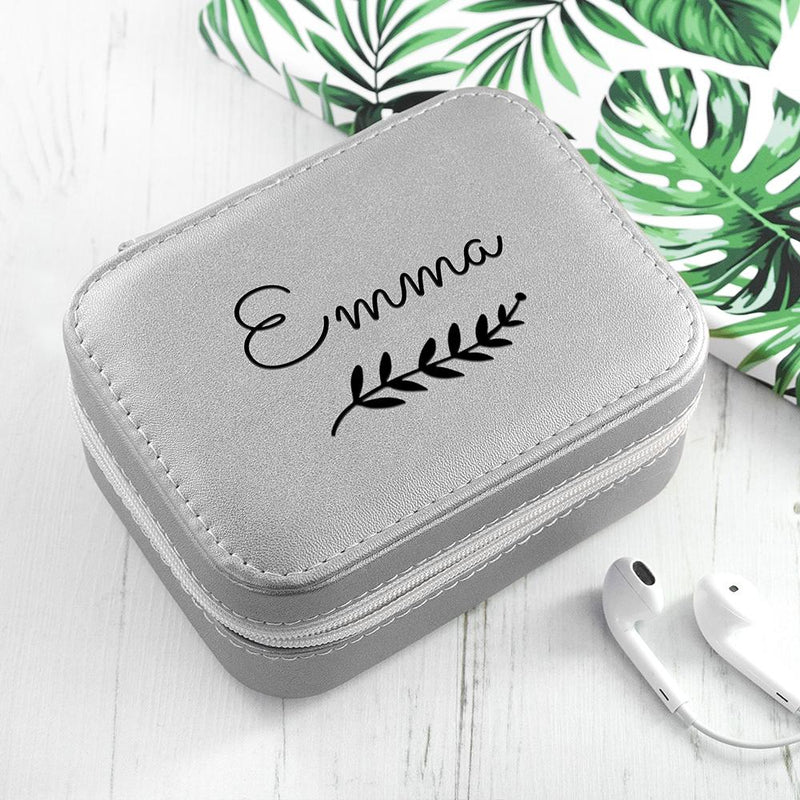 PERSONALISED WREATH SILVER TRAVEL JEWELLERY CASE | PEGGY