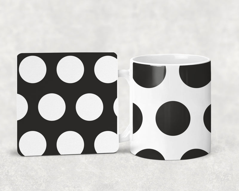 Polka Dot Design Mug and Coaster Set PureEssenceGreetings
