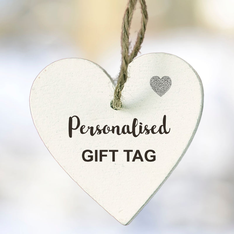 Personalised Wooden Heart Tag - Own Text | Gift Tag | Plaque | Decoration Pure Essence Greetings 