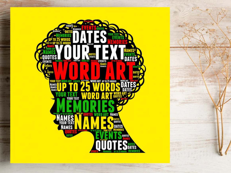 Afro Women Design Personalised Word Art Card PureEssenceGreetings