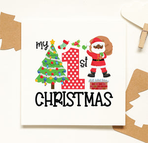 My 1st Christmas Personalised Greeting Card PureEssenceGreetings
