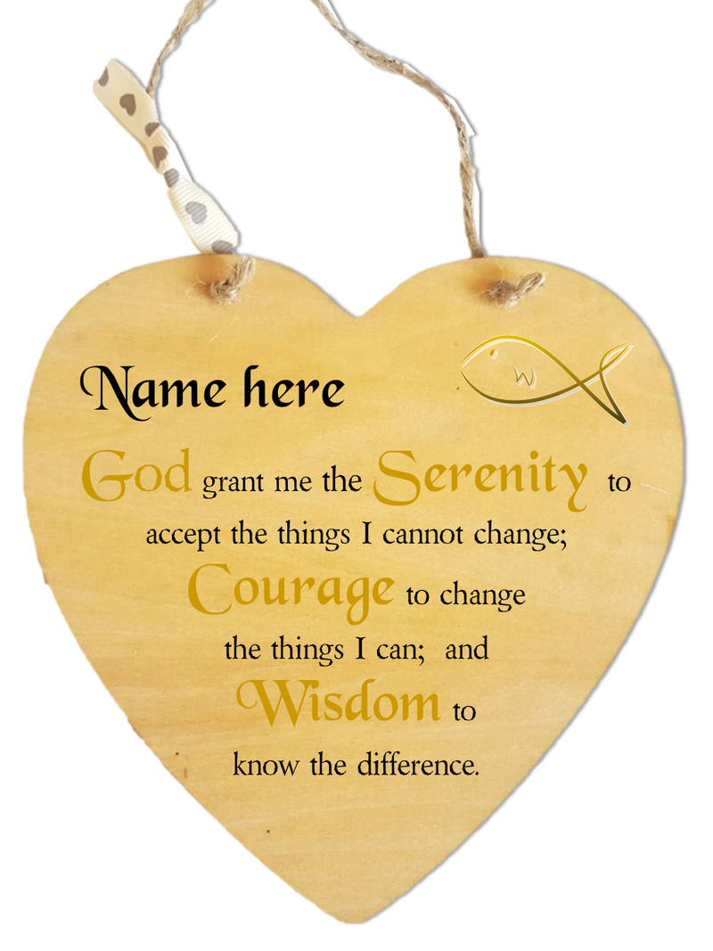 Serenity Prayer Personalised Plaque - PureEssenceGreetings 