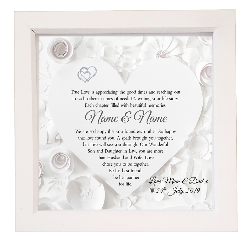 Son & Daughter in Law Box Framed Wedding Poem - PureEssenceGreetings 