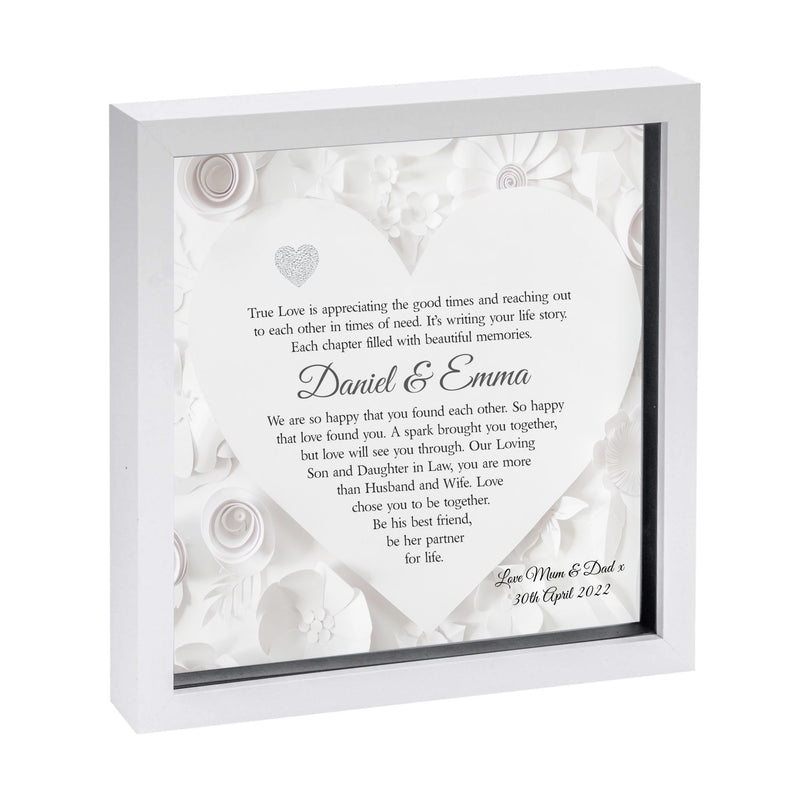 Son & Daughter in Law Box Framed Wedding Poem PureEssenceGreetings 