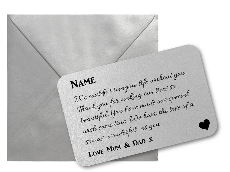 Son Personalised Keepsake Mini Cards - Love of a Son PureEssenceGreetings 