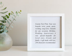 Personalised Box Frame - Own Text. PureEssenceGreetings 