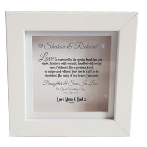 Wedding Personalised Box Frame | Daughter & Son in Law | Son & Daughter in Law - Pure Essence Greetings 