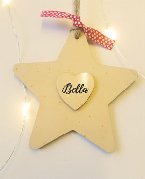 Personalised Name Wood Star - Own Text | Gift Tag | Plaque | Decoration PureEssenceGreetings