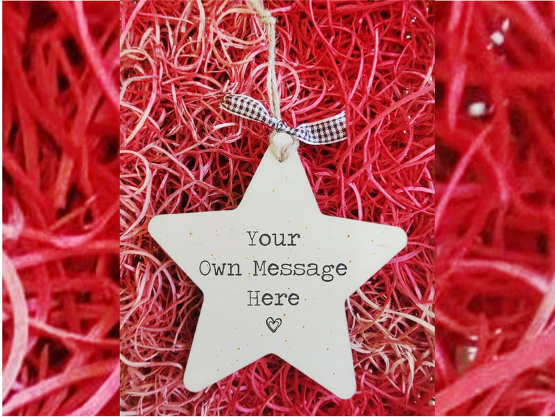 Personalised Wood Star - Own Text | Gift Tag | Plaque | Decoration PureEssenceGreetings