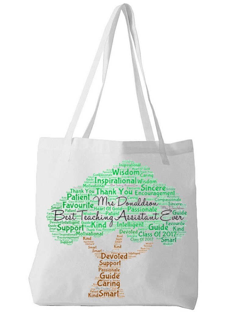 Personalised Teaching Assistant Word Art Bag - PureEssenceGreetings 