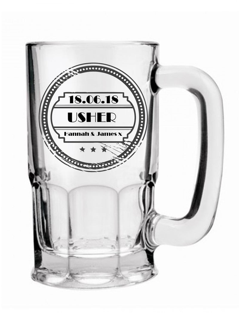 Personalised Wedding Beer Mug | Thank You Gifts - PureEssenceGreetings 