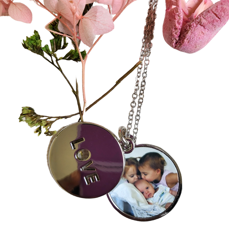 LOVE Teddy Bear and Photo Locket Necklace Gift Set PureEssenceGreetings