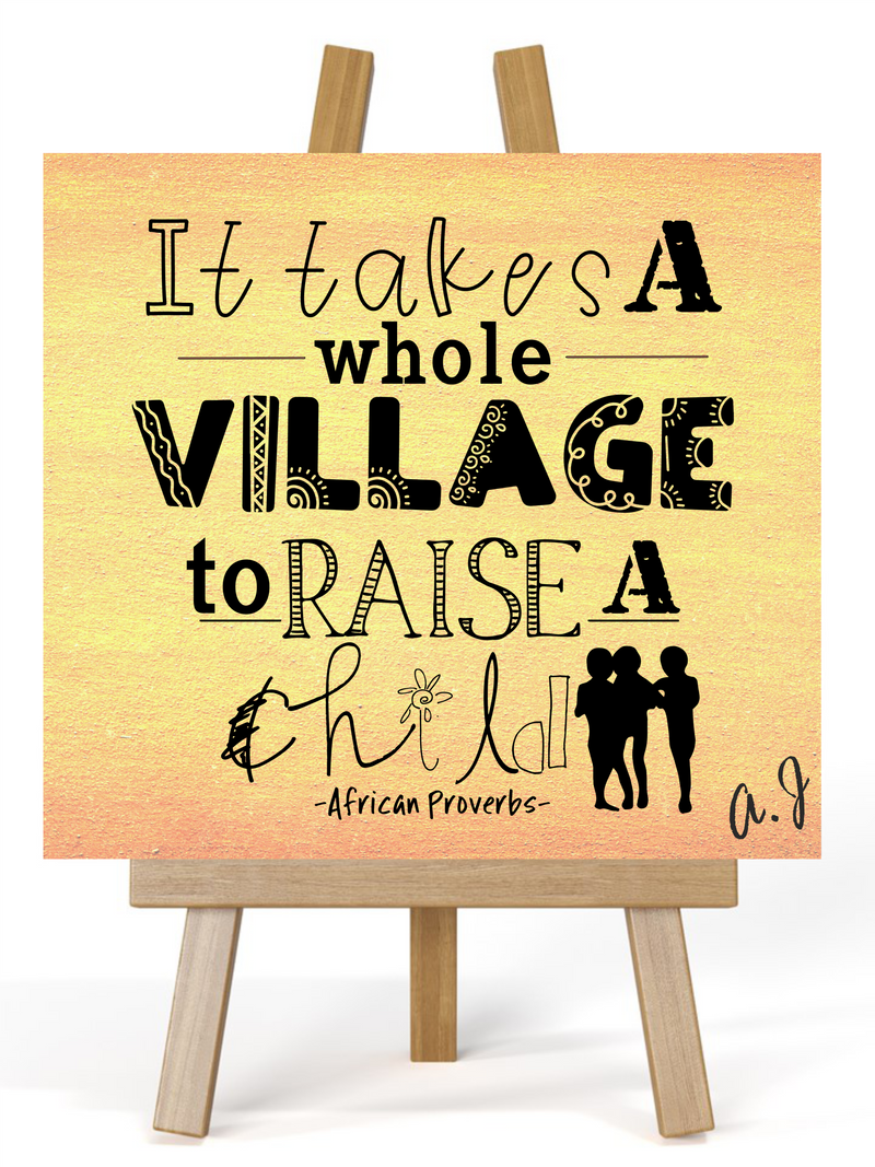 It takes a Village to Raise a Child Personalised Plaque - PureEssenceGreetings 