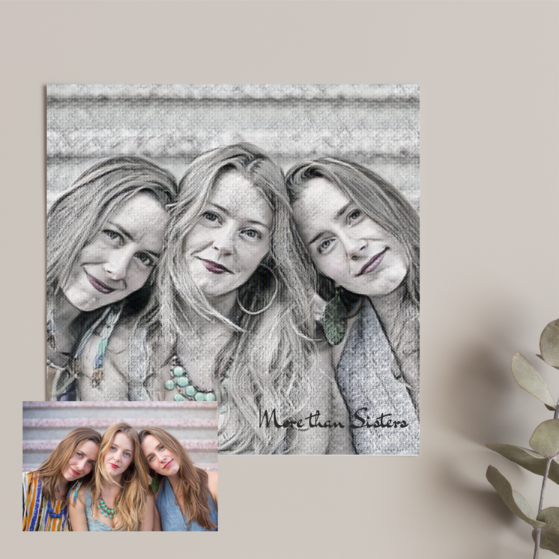 Personalised Digital Photo Card | Black and White Sketch Design