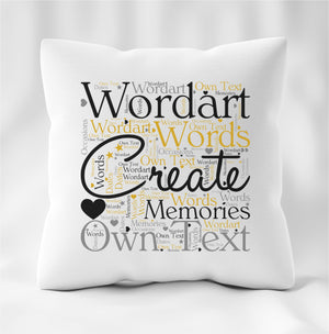 Personalised Word Art  Cushion | Heart or Square Design PureEssenceGreetings 