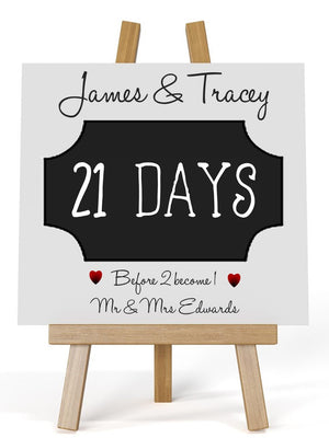 Personalised Countdown Wedding Plaque