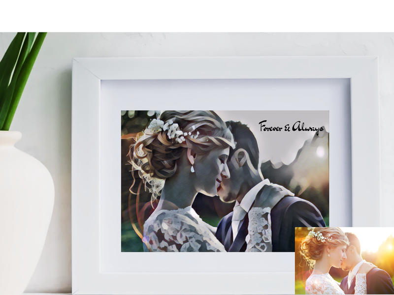 Personalised Wedding Photo | Studio Digital Artwork Design - PureEssenceGreetings 