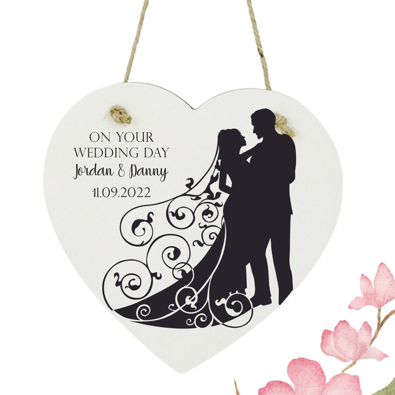 Personalised Your Wedding Day Heart Plaque PureEssenceGreetings