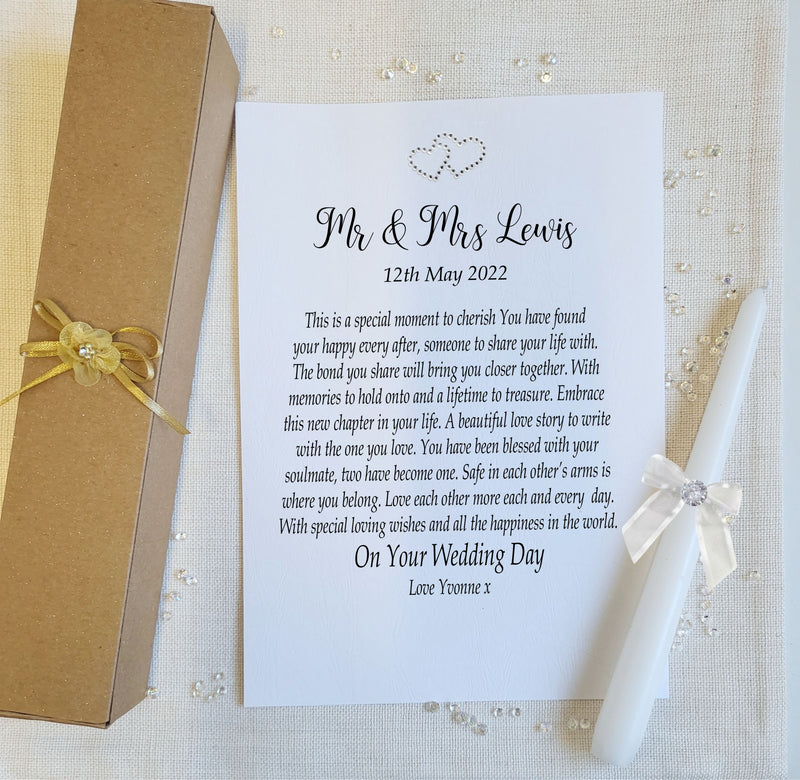 On Your Wedding Day Personalised Poem Scroll PureEssenceGreetings