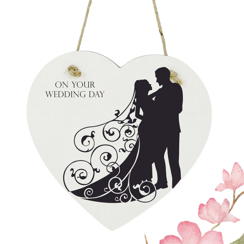 Personalised Your Wedding Day Heart Plaque PureEssenceGreetings