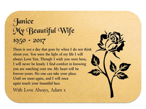 Wife Memorial Personalised Keepsake Wallet Card - PureEssenceGreetings 