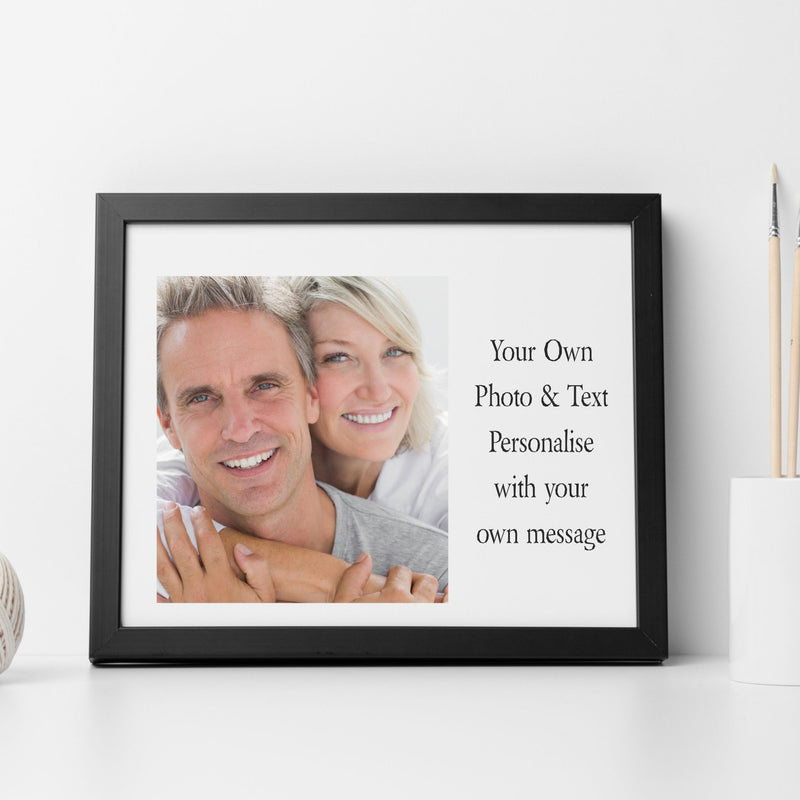 Personalised Framed Photo Print - Own Image & Text