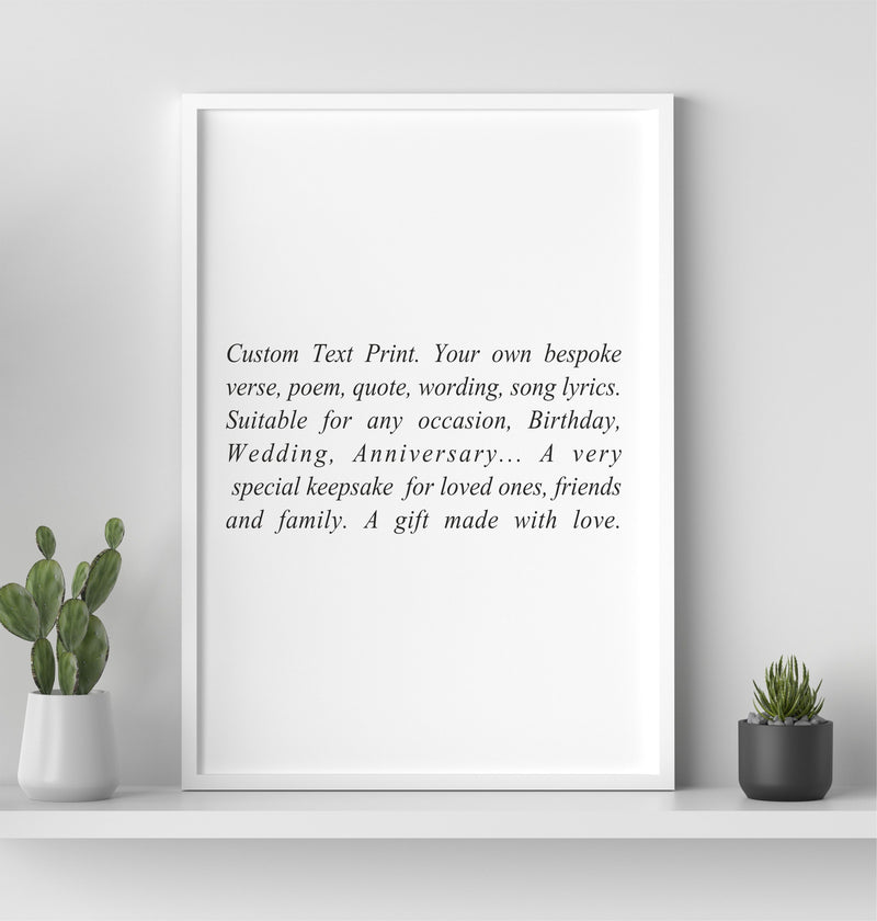 Personalised Frame - Your Message/Poem PureEssenceGreetings 