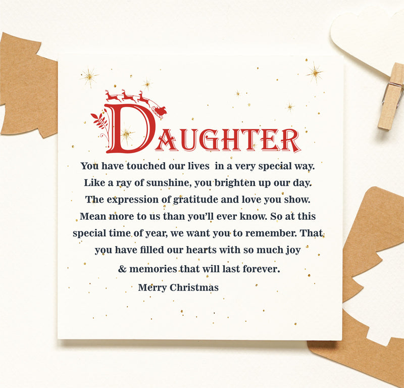 Daughter Personalised Christmas Poem Card PureEssenceGreetings 