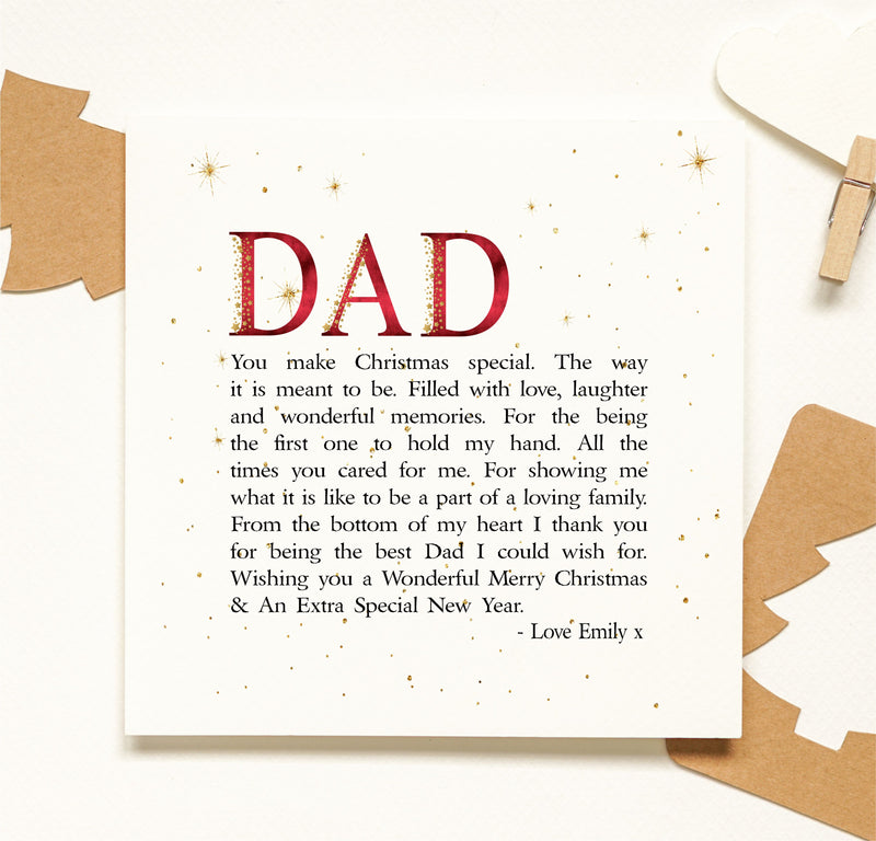 Dad Personalised Christmas Card PureEssenceGreetings 