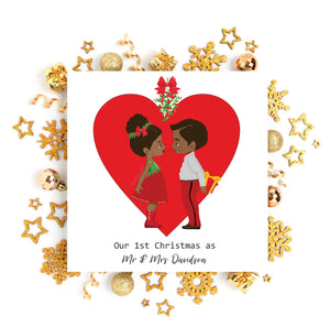 Our 1st Christmas as Mr & Mrs Personalised Greeting Card PureEssenceGreetings