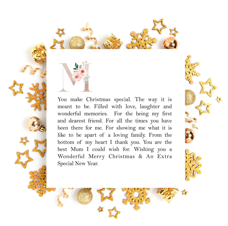 Mum Personalised Christmas Poem Card PureEssenceGreetings 