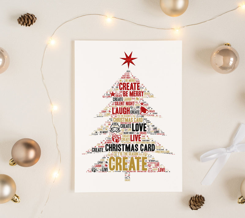 Christmas Tree - Personalised Word Art Card PureEssenceGreetings