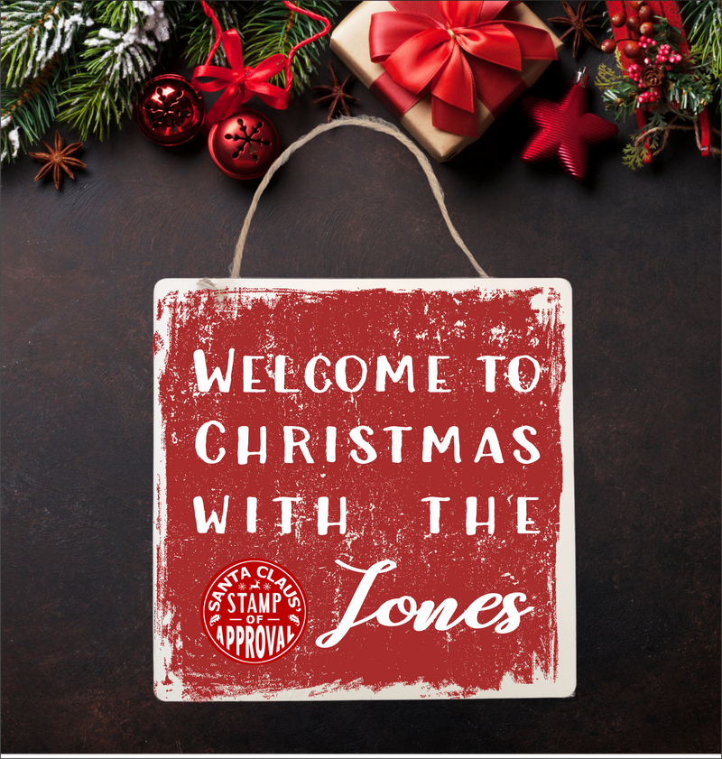 Welcome Christmas Personalised Plaque