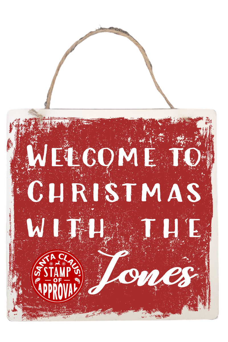 Welcome Christmas Personalised Plaque PureEssenceGreetings