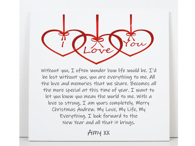 Personalised Christmas Love Card - Pure Essence Greetings 