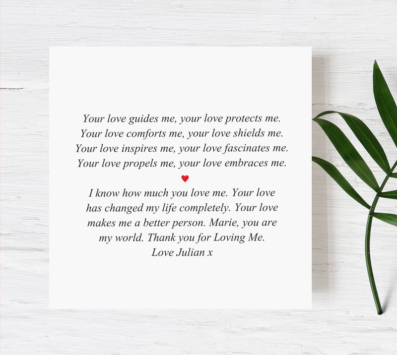 Your Love Personalised Card PureEssenceGreetings